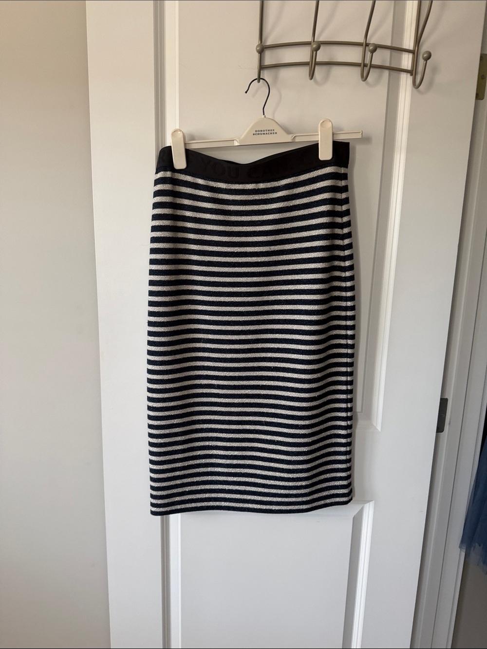Striped Black and White Pencil Skirt - Classic Work-to-Weekend